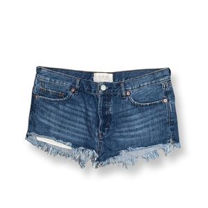 WE the Free Dark Distressed Cut Off low rise Denim Shorts